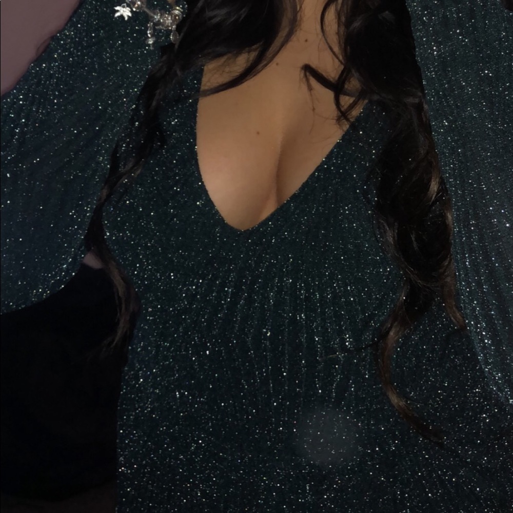 sparkly green romper